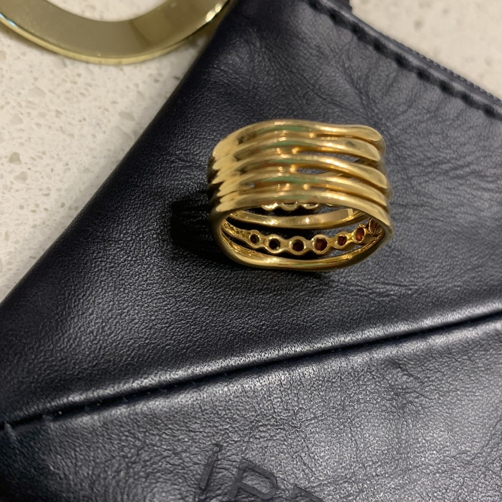 💯 AUTH IPPOLITA 18k gold WAVE stack RING - Picture 5 of 13